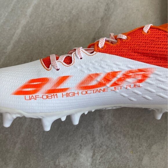 Under Armour White and Orange Athletic Shoes - Picture 8 of 11